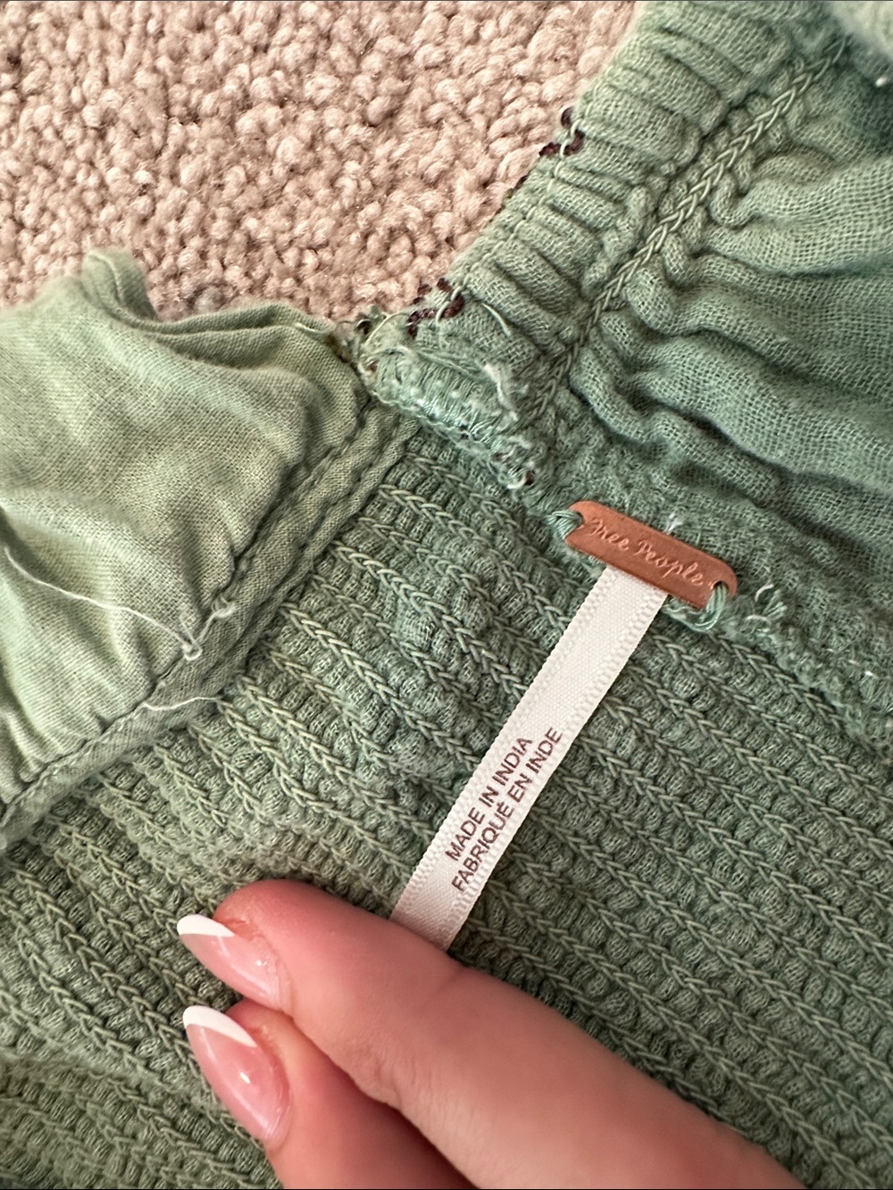 Free People Kids Sage Green Smocked Knit dress